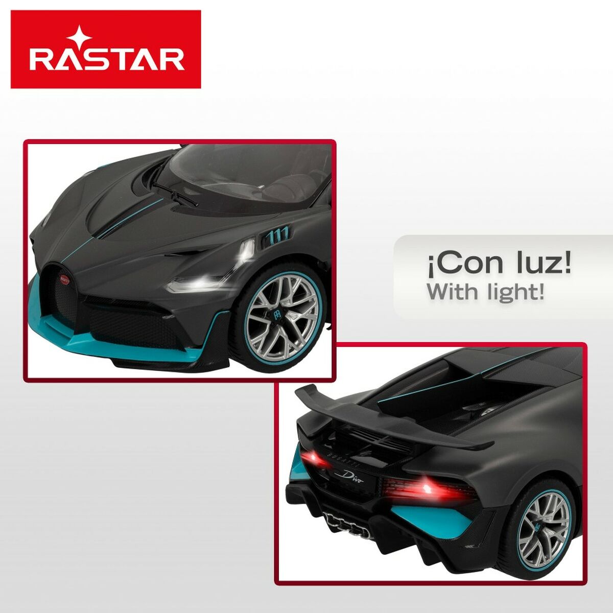 Fjernstyret Bil Bugatti Divo 1:14 Mørkegrå (2 enheder)